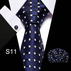 Business Men's Tie Set With Cufflinks Square Scarf