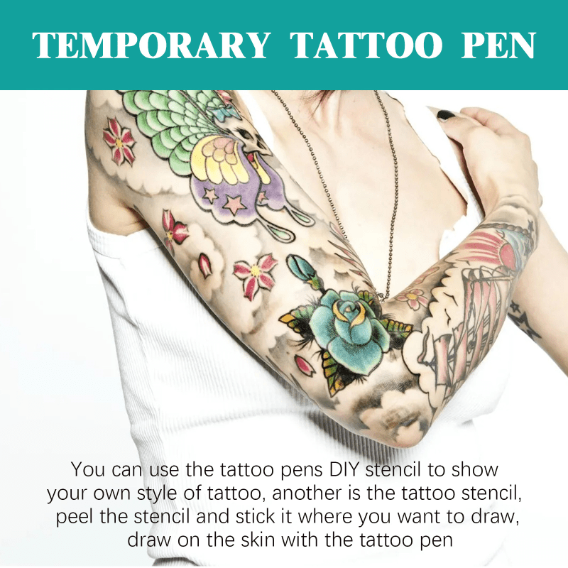 Temporary Tattoo Pen Set Face Body DIY Makeup Halloween