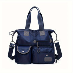 Large Capacity Nylon Handbag with Pockets