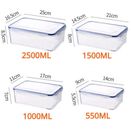 3pcs Transparent Fridge Fresh keeping Box With Lid Refrigerator Storage Box