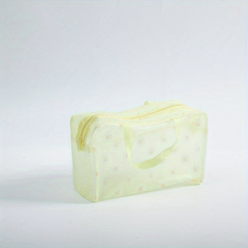 5pcs Flower Pattern Makeup Bag Plastic Handheld Cosmetic Bag