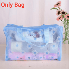 Flower Print Travel Toiletry Bag with Zipper and Handle
