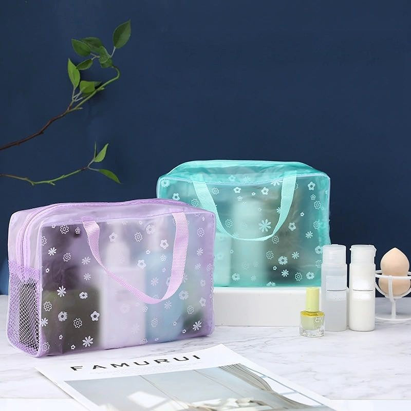 Waterproof Travel Toiletry Bag Portable Flower Pattern Cosmetic Bag