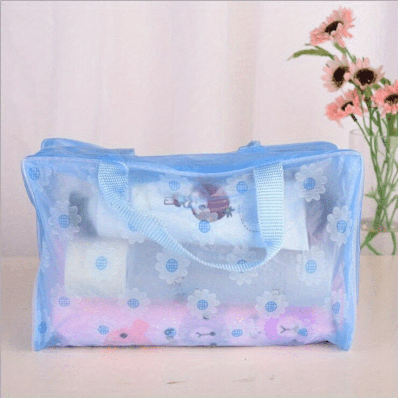 Waterproof Travel Toiletry Bag Portable Flower Pattern Cosmetic Bag