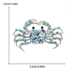Sparkling Crab Brooch Pin for Men and Women
