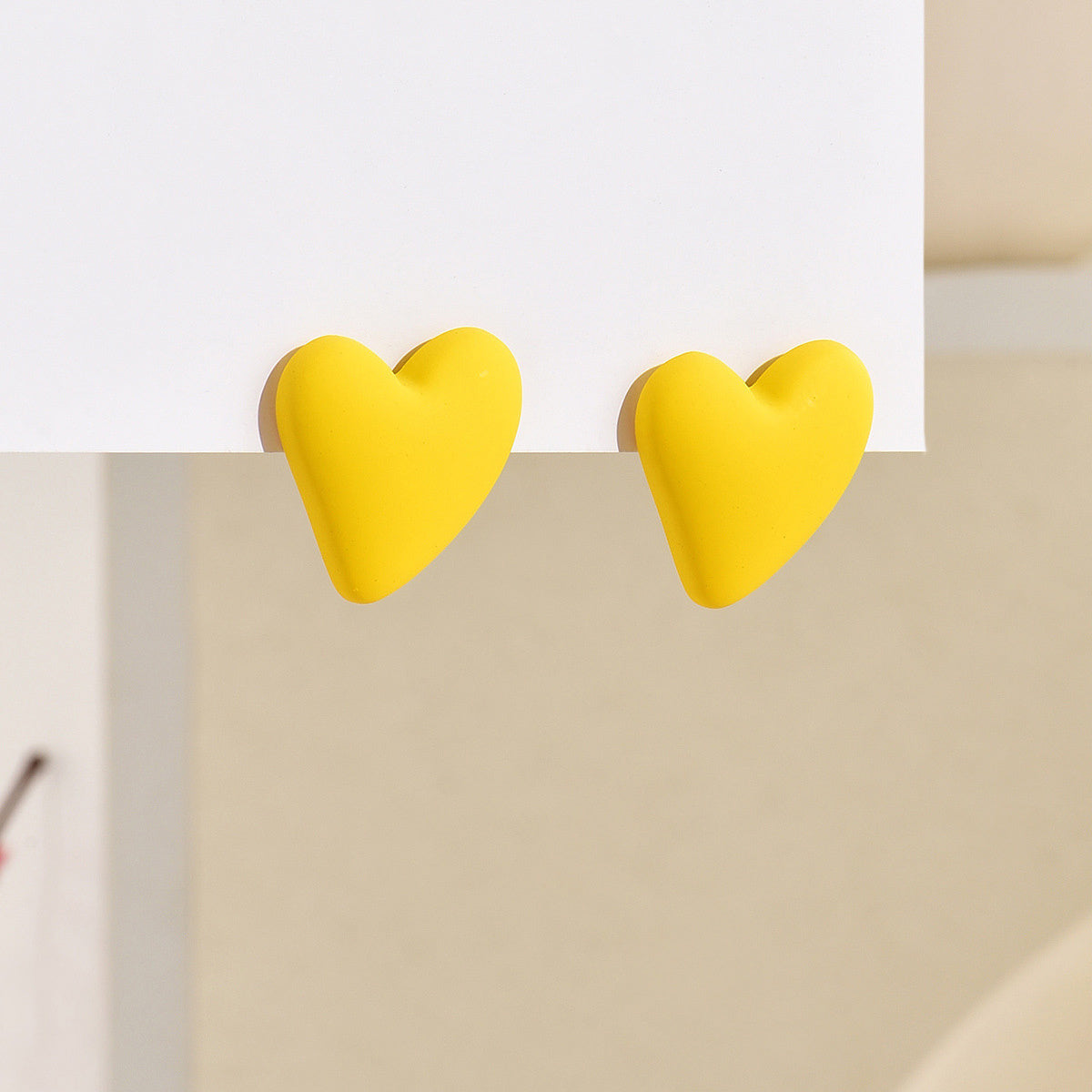 Summer Candy Heart Stud Earrings Classic Style Resin Jewelry
