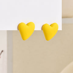 Summer Candy Heart Stud Earrings Classic Style Resin Jewelry