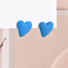 Summer Candy Heart Stud Earrings Classic Style Resin Jewelry