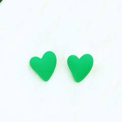 Summer Candy Heart Stud Earrings Classic Style Resin Jewelry