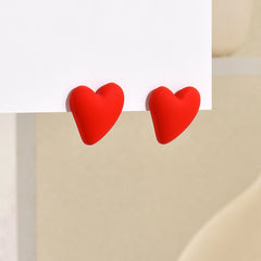 Summer Candy Heart Stud Earrings Classic Style Resin Jewelry