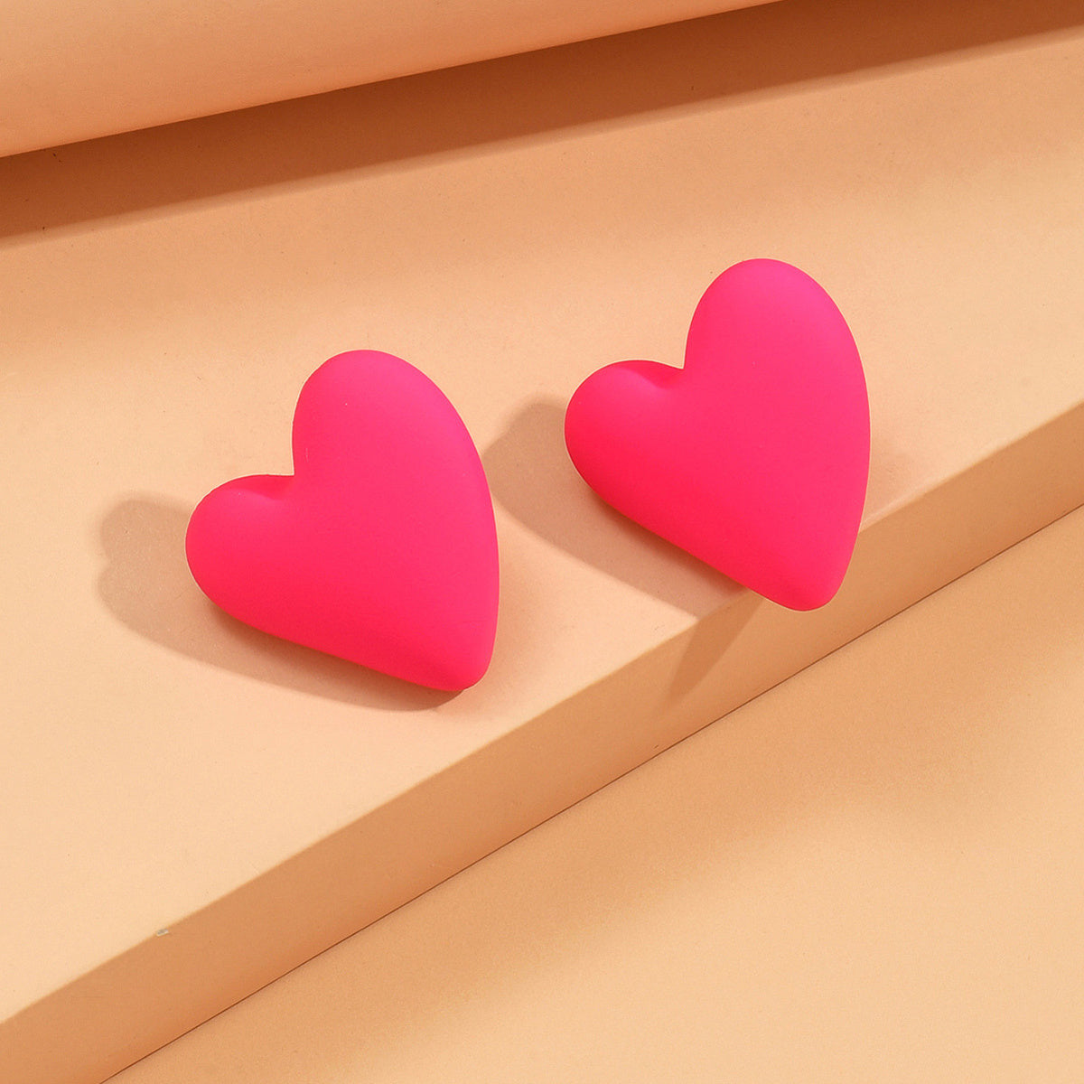 Summer Candy Heart Stud Earrings Classic Style Resin Jewelry