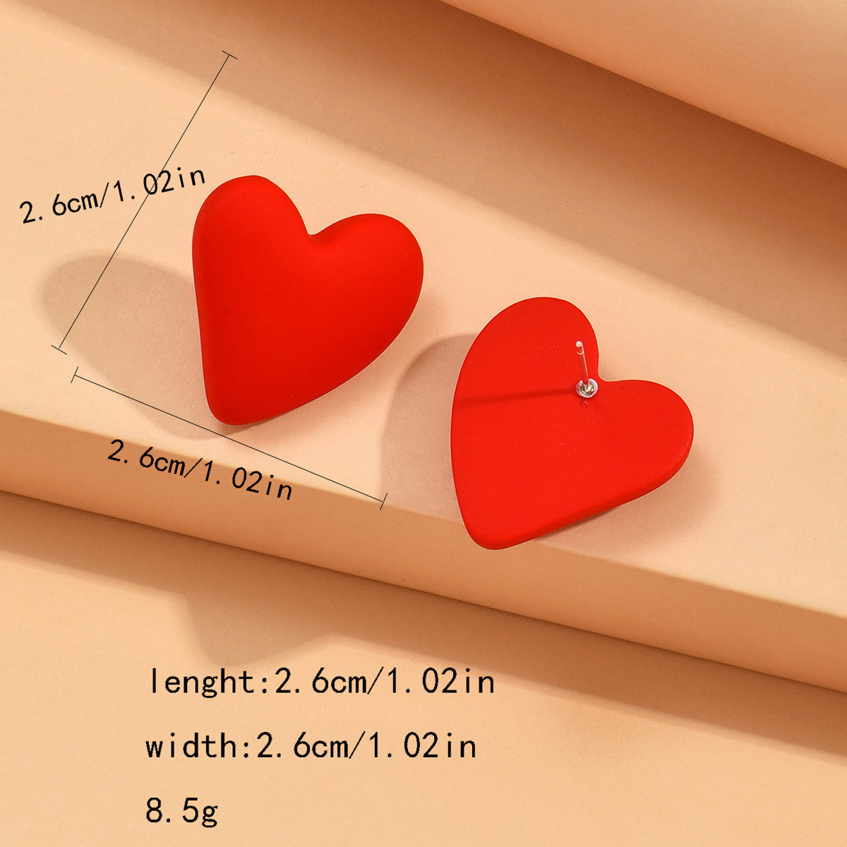 Summer Candy Heart Stud Earrings Classic Style Resin Jewelry