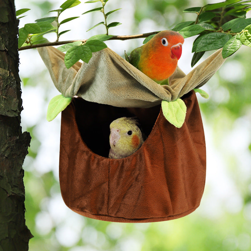 Cozy Bird Nest Hammock Hut for Parakeets Parrots Birds