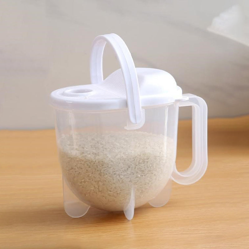 Rice Washing Drain Basin with Lid Rice Washing Sieve Plastic Colander