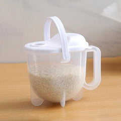 Rice Washing Drain Basin with Lid Rice Washing Sieve Plastic Colander