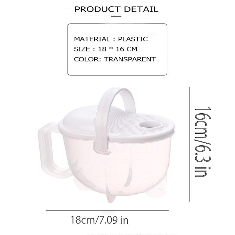 Rice Washing Drain Basin with Lid Rice Washing Sieve Plastic Colander