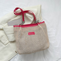 Summer Woven Straw Bag For Women Chain Tote Bag Boho Style Beach Bag