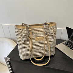 Summer Woven Straw Bag For Women Chain Tote Bag Boho Style Beach Bag