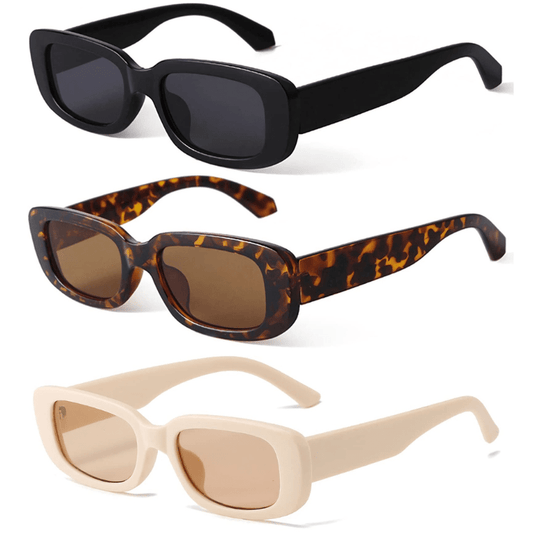 Retro Rectangle Sunglasses UV400 Sun Shades for Summer Travel