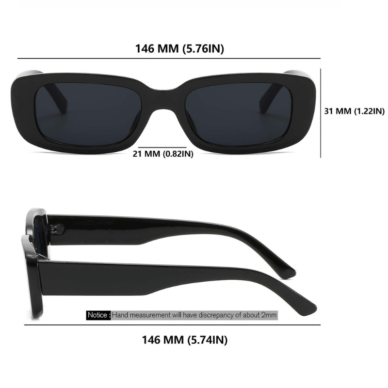 Retro Rectangle Sunglasses UV400 Sun Shades for Summer Travel