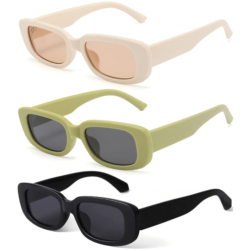 Retro Rectangle Sunglasses UV400 Sun Shades for Summer Travel