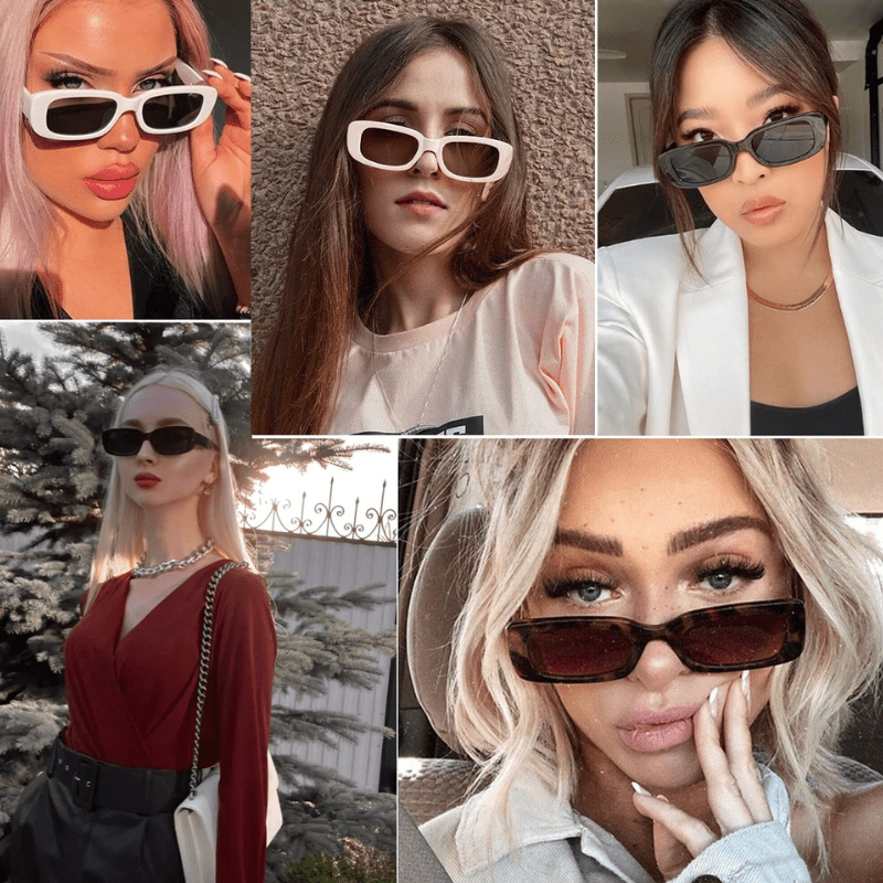 Retro Rectangle Sunglasses UV400 Sun Shades for Summer Travel