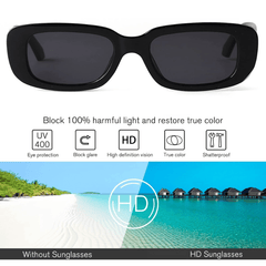Retro Rectangle Sunglasses UV400 Sun Shades for Summer Travel