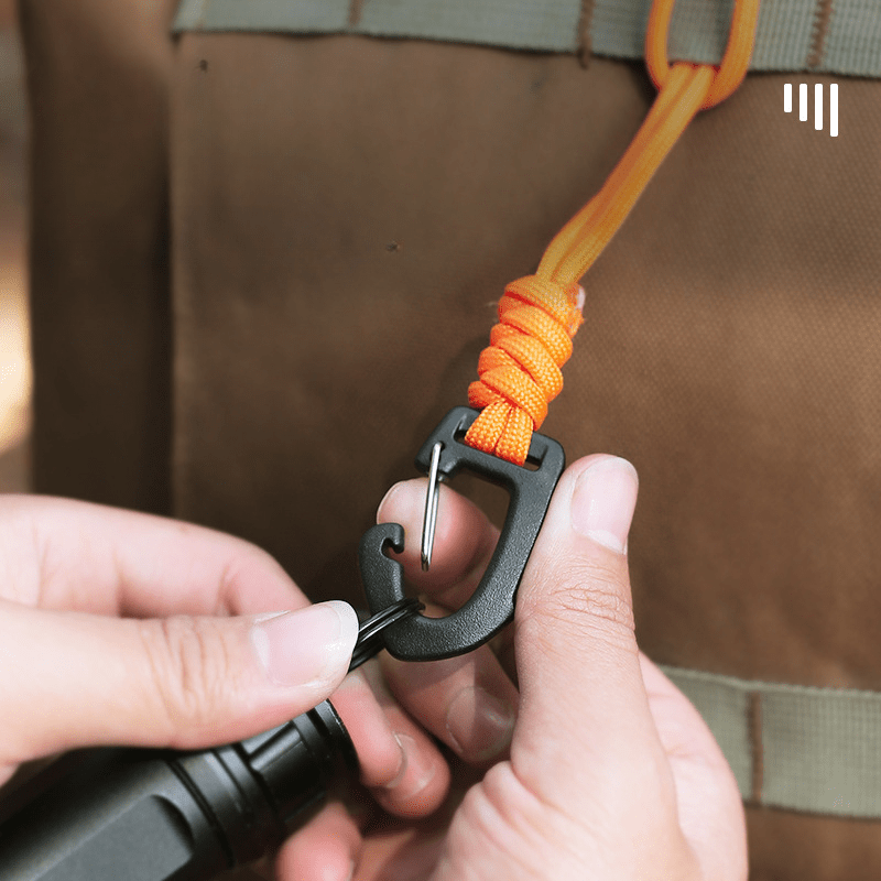 Braided Rope Keychain Key Holder Carabiner Clips Camping Hook