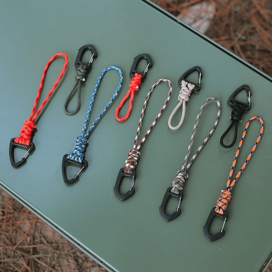 Braided Rope Keychain Key Holder Carabiner Clips Camping Hook