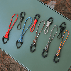 Braided Rope Keychain Key Holder Carabiner Clips Camping Hook