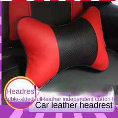 Car Leather Seat Rest Cushion Headrest Neck Pillow