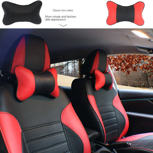 Car Leather Seat Rest Cushion Headrest Neck Pillow