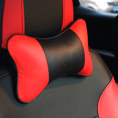 Car Leather Seat Rest Cushion Headrest Neck Pillow