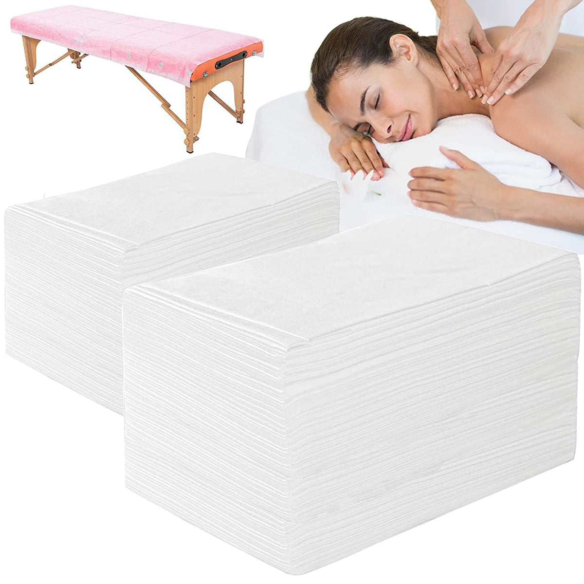 100PCS Massage Table Sheets Disposable Non Woven SPA Bed Cover Thin 78 X 177