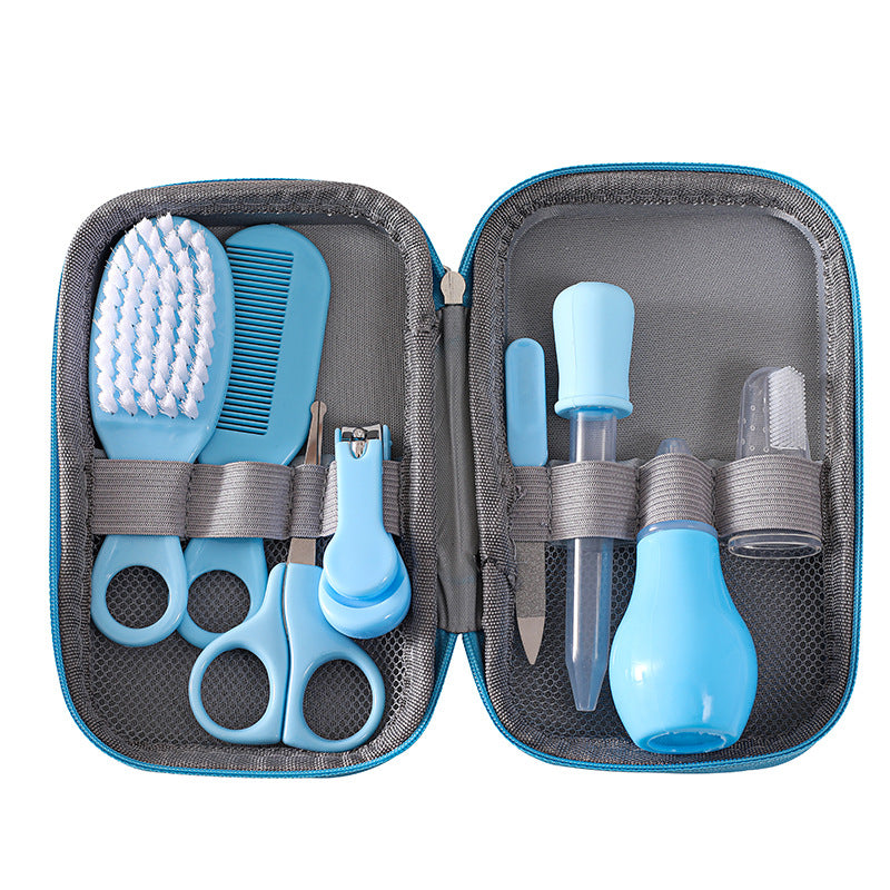8pcs Baby Care Set Nasal Aspirator Nail Clipper Dropper Medicine Feeder
