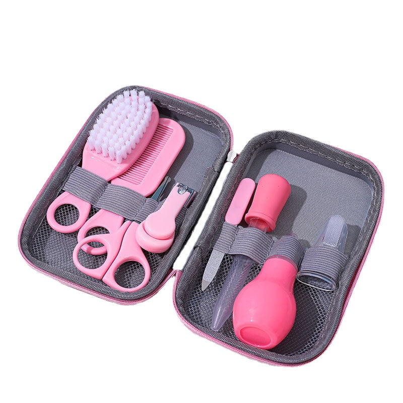 8pcs Baby Care Set Nasal Aspirator Nail Clipper Dropper Medicine Feeder