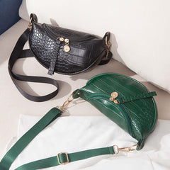 Crocodile Embossed Crossbody Chest Zipper Bag