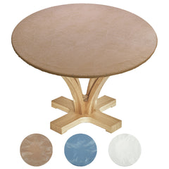 Waterproof Round Tablecloth Anti slip Polyester Table Cover with Elastic Edge