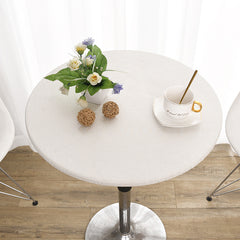 Waterproof Round Tablecloth Anti slip Polyester Table Cover with Elastic Edge