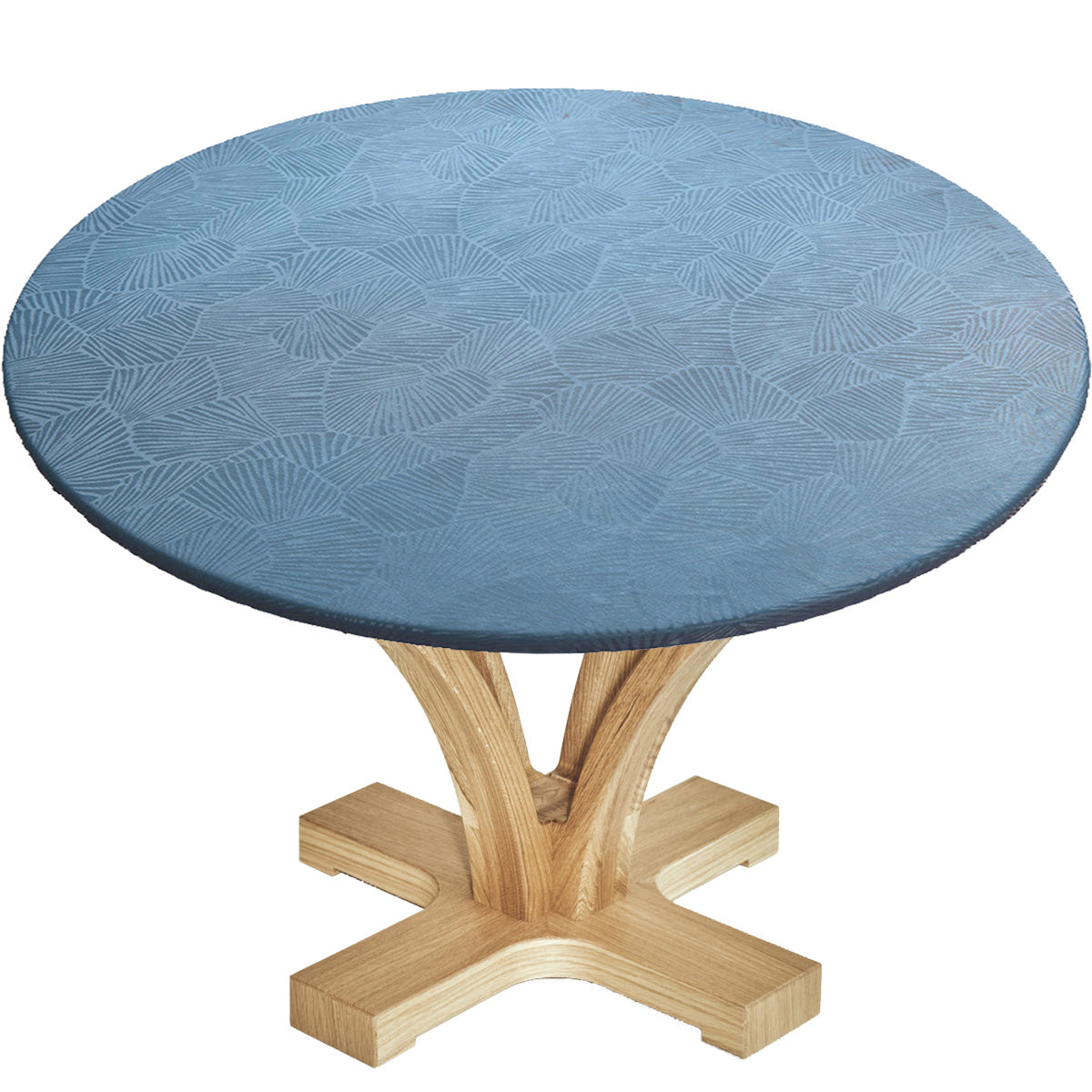 Waterproof Round Tablecloth Anti slip Polyester Table Cover with Elastic Edge