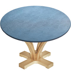 Waterproof Round Tablecloth Anti slip Polyester Table Cover with Elastic Edge