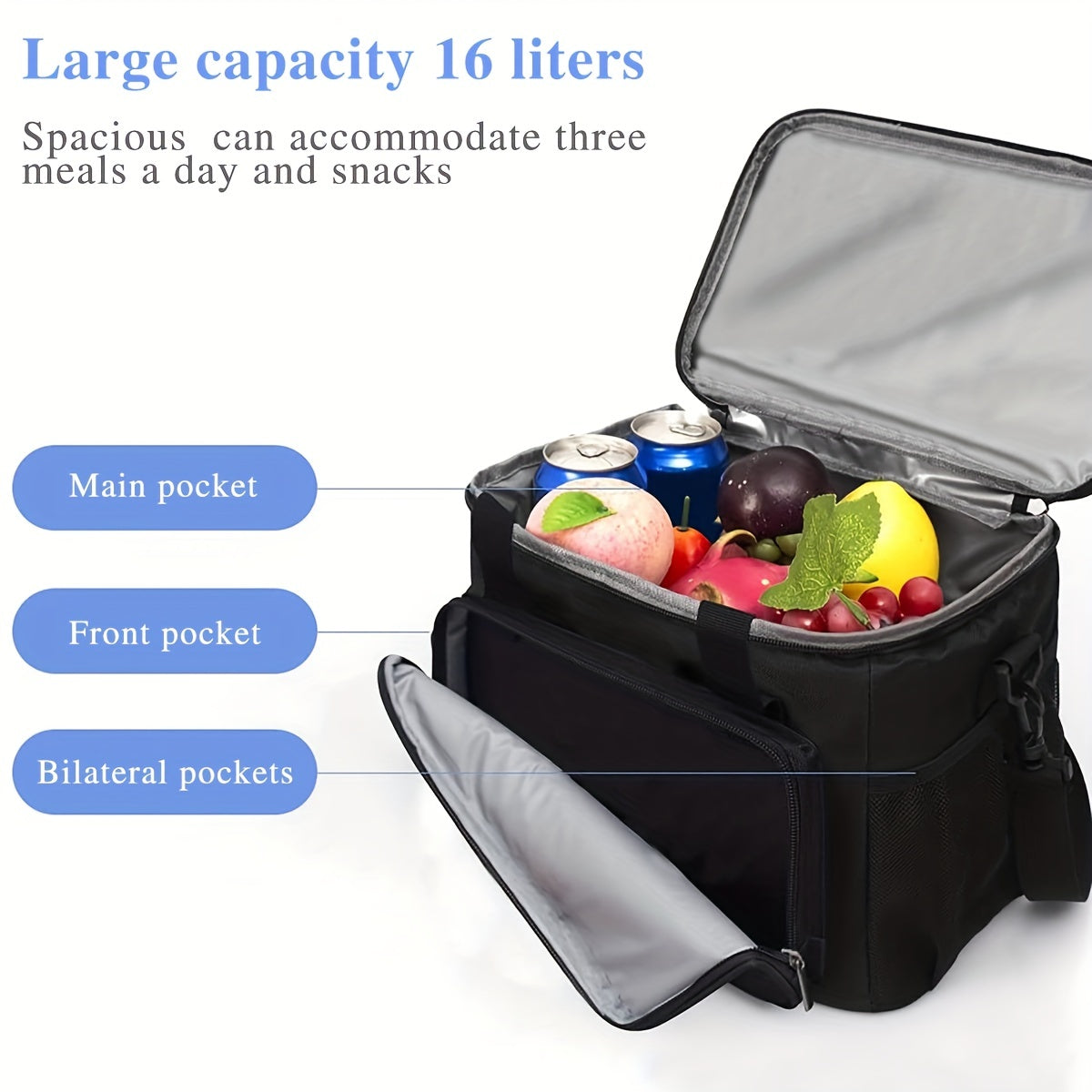 Rectangle Lunch Bag Insulated Lunch Bag Work Office Picnic Leak Proof Lunch Box