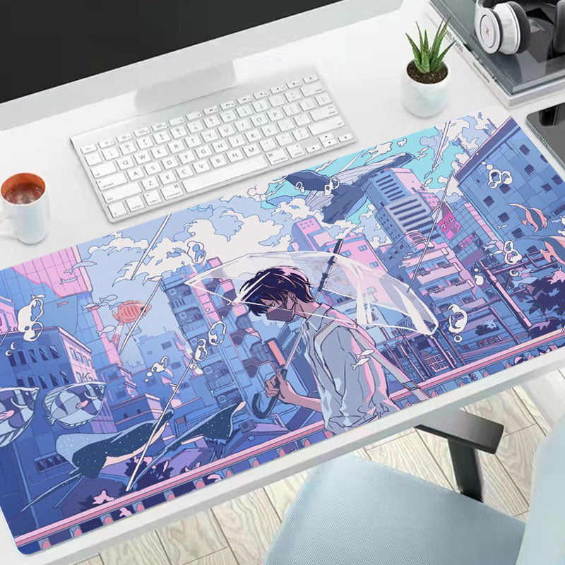 XXL Cartoon Anime Art Gaming Mouse Pad Lock Edge Keyboard Mat