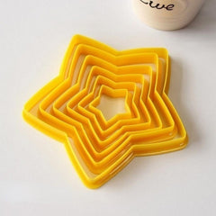 6pcs Star Shaped Cookie Cutters Plastic Biscuit Molds Kitchen Gadgets