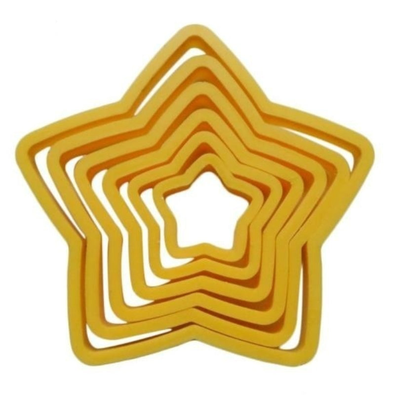 6pcs Star Shaped Cookie Cutters Plastic Biscuit Molds Kitchen Gadgets