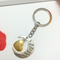 Grandma Moon Shape Key Ring Small Gift Keychain Backpack Pendant Ornament