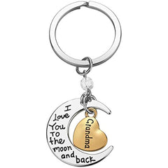 Grandma Moon Shape Key Ring Small Gift Keychain Backpack Pendant Ornament