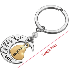 Grandma Moon Shape Key Ring Small Gift Keychain Backpack Pendant Ornament