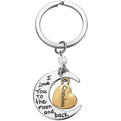 Grandma Moon Shape Key Ring Small Gift Keychain Backpack Pendant Ornament