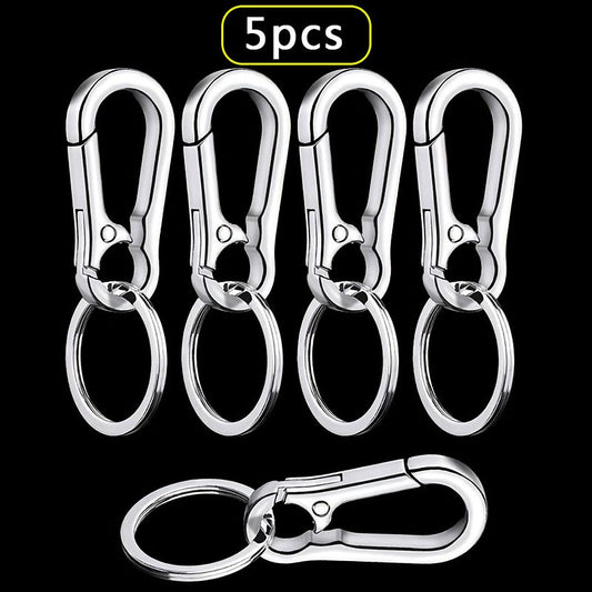 5pcs Stainless Steel Carabiner Keychain Key Clip for Men